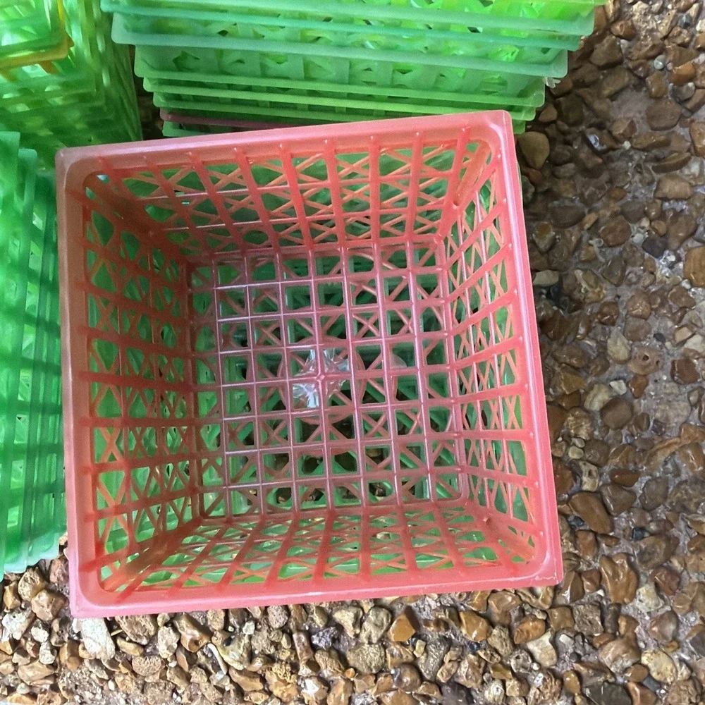 Vintage Pint Size Plastic Berry Baskets 4-Inch Berry Boxes.  43 Piece lot